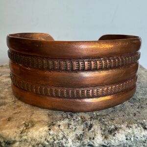 Vintage Copper Wide Cuff Bracelet